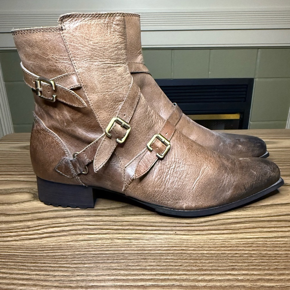 Hiromichi by Hiromichi Nakano Men's Tan Leather Boots US Size 9.5